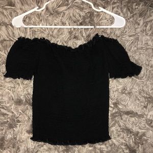 Black stretchy off the shoulder top